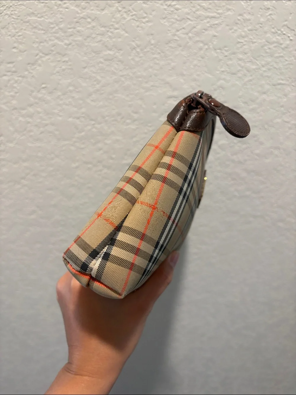 Burberrys Vintage Classic Plaid Clutch Bag Toiletry